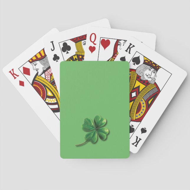 Baralho Trevo Irlandês Verde Moderno (Verso)