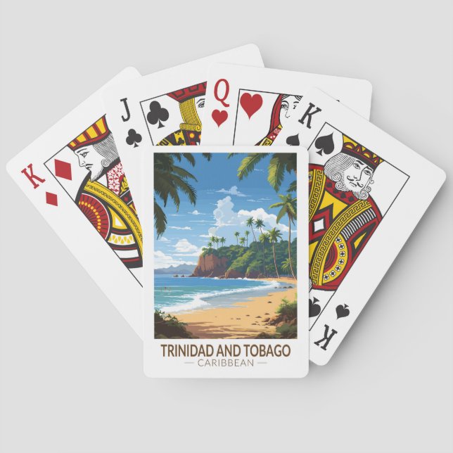 Baralho Trinidad e Tobago Caribe a arte Viagem (Verso)