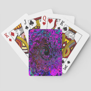 Baralho Trippy Black and Magenta Retro Liquid Swirl