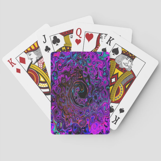 Baralho Trippy Black and Magenta Retro Liquid Swirl (Verso)