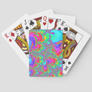 Baralho Trippy Retro Vibrant Neon Rainbow Arte Fractal