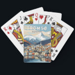 Baralho Tromso Norway Viagem Art Vintage<br><div class="desc">Tromso retro vetor viagem design. Tromsø é uma cidade do município de Tromsø no condado de Troms,  Noruega.</div>