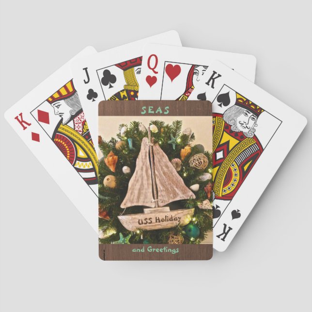 Baralho Tropical Costeira SEA e Saudações Natal de Praia (Verso)