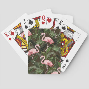 Baralho Tropical Flamingo Pattern: Folhas Vintage