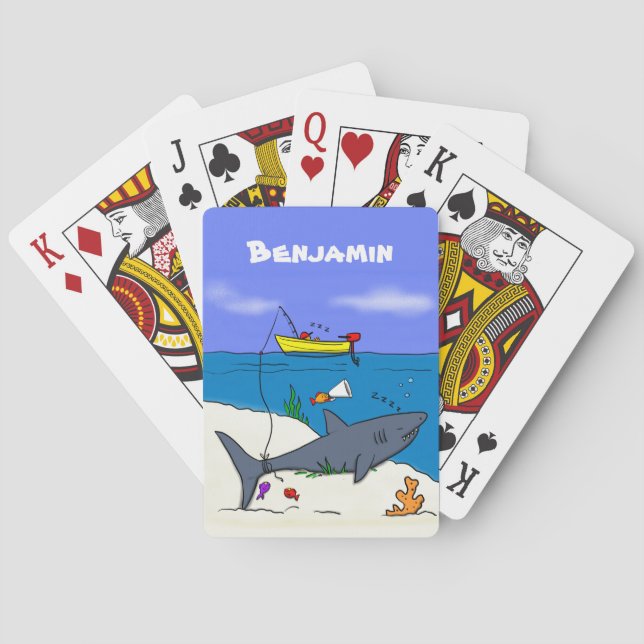 Baralho Tubarão-cama engraçado e desenho animado (Verso)