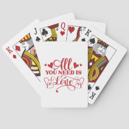 Baralho Tudo o que Você Precisa É Amor Tipografia Cartas d