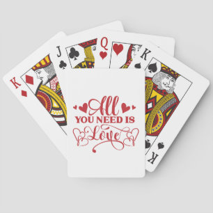 Baralho Tudo o que Você Precisa É Amor Tipografia Cartas d