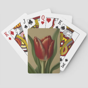 Baralho Tulipa Vermelha chique Adorável