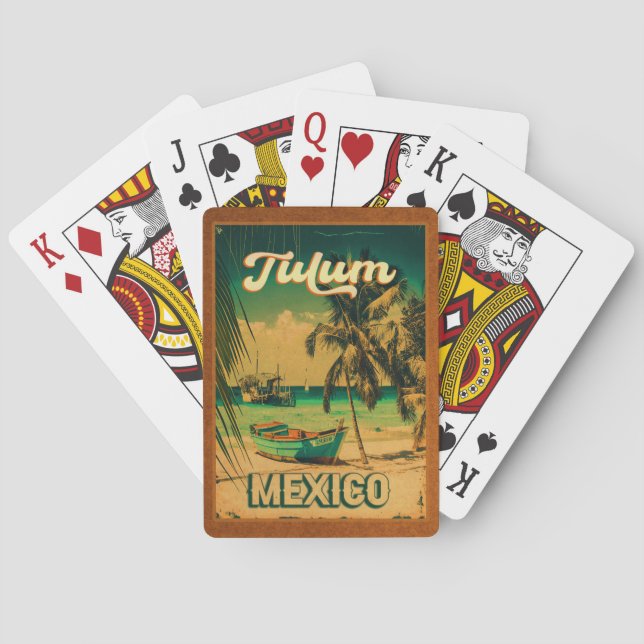 Baralho Tulum Mexico Palm Tree Souvenir (Verso)