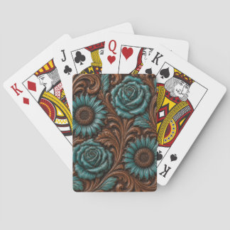 Baralho Turquoise Chocolate Tooled Western Patterns