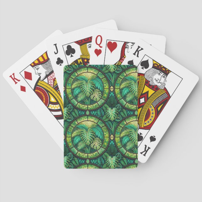 Baralho Two images of playing cards with tropical  (Verso)