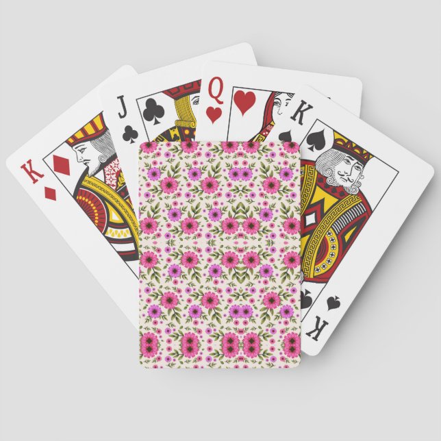 Baralho Two images showing playing cards with a floral  (Verso)