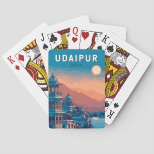 Baralho Udaipur India Illustra Viagem Art Vintage