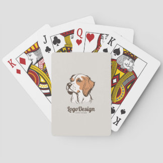 Baralho Um cartão branco com uma ilustração de spaniel rég