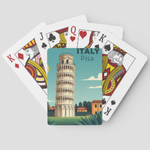 Baralho Um Cartaz de Viagem Clássico Nostálgico – Pisa Itá