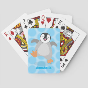 Baralho Um desenho animado de pintinho de pinguim feliz e