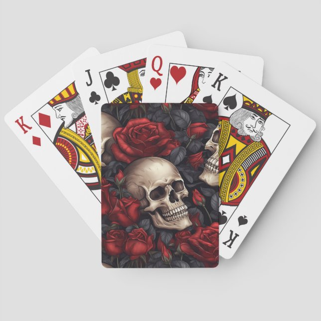 Baralho Um desenho da série A Skull and Roses 10 (Verso)