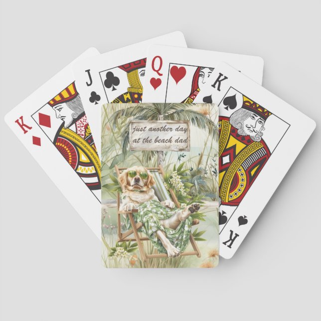 Baralho Um dia de cão no Dia de os pais da praia (Verso)