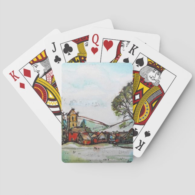 Baralho Um esboço da Aldeia Britânica Idyllic (Verso)