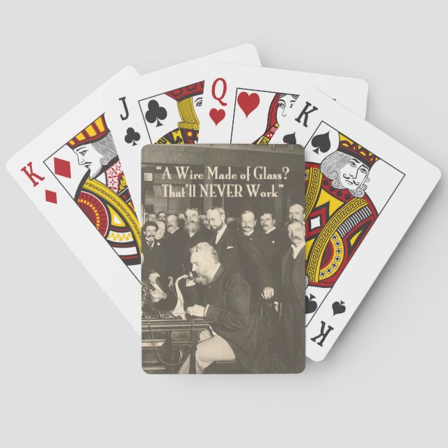 Baralho Um fio feito de vidro técnico humorístico (Verso)