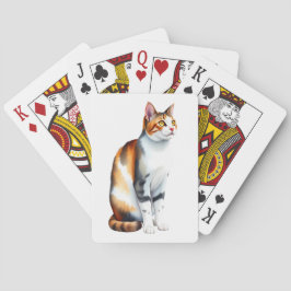 Baralho Um gato malhado sentado