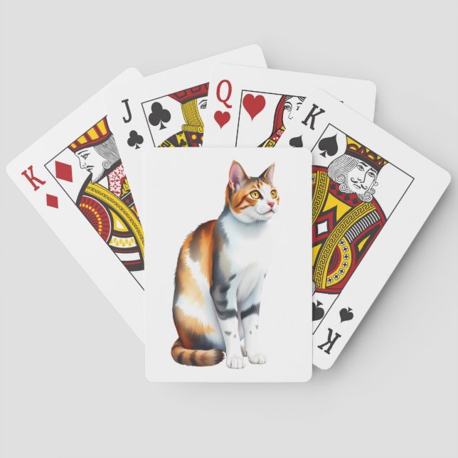 Baralho Um gato malhado sentado (Verso)