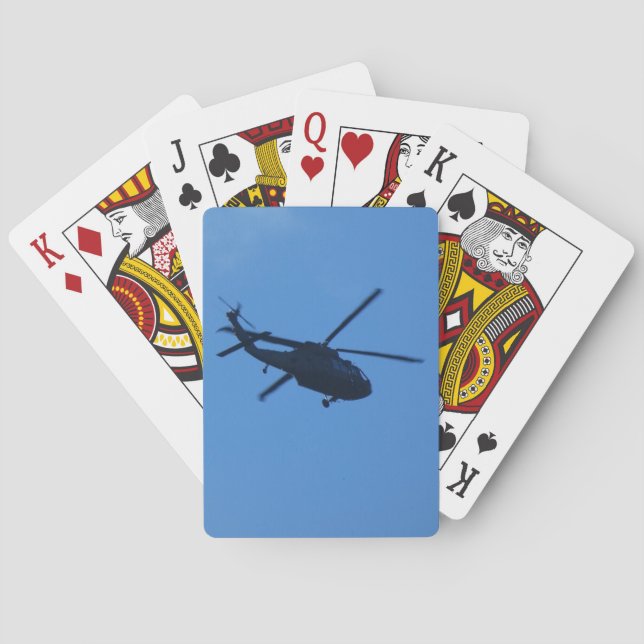 Baralho Um helicóptero do exército em voo (Verso)