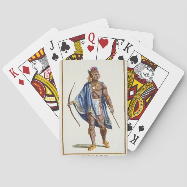 Baralho Um índio nobre da Nação Ottawa, 1780 (Colou (Verso)