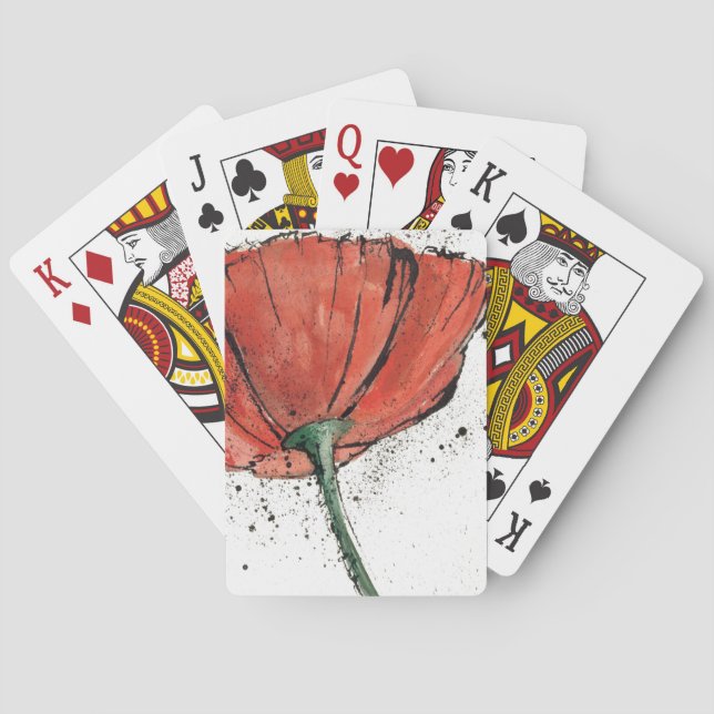 Baralho Uma Flor Fechada em um Fundo Branco (Verso)