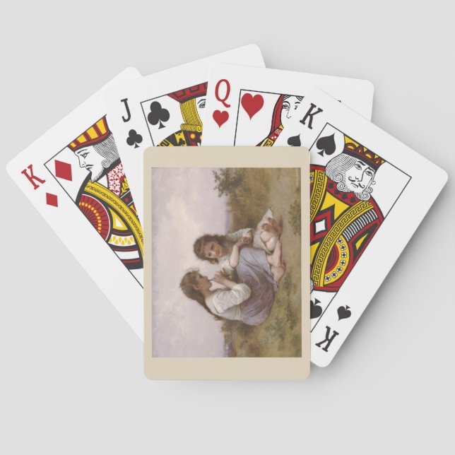 Baralho Uma infância morta por Bouguereau jogando cartas (Verso)