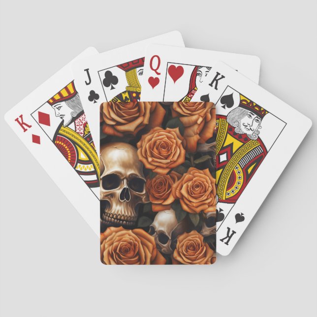 Baralho Uma Série de Caveira e Rosas Design 9 (Verso)