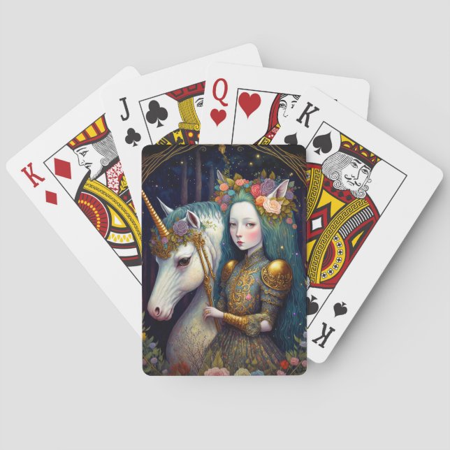 Baralho Unicorn e Lady Fantasy Art (Verso)