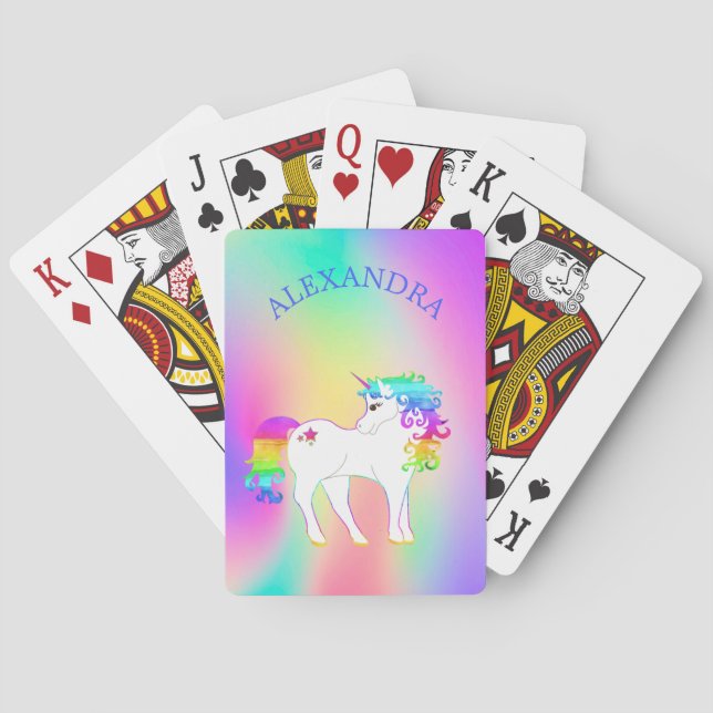 Baralho Unicorn Rainbow Colorful Personal School (Verso)