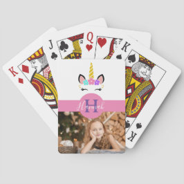 Baralho Unicórnio Floral do Monograma de Fotografia Person
