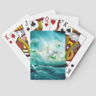 Baralho Unicórnio no Mar Fantasia Jogando Cartas