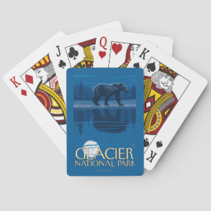 Baralho Urso no luar - parque nacional de geleira, TA