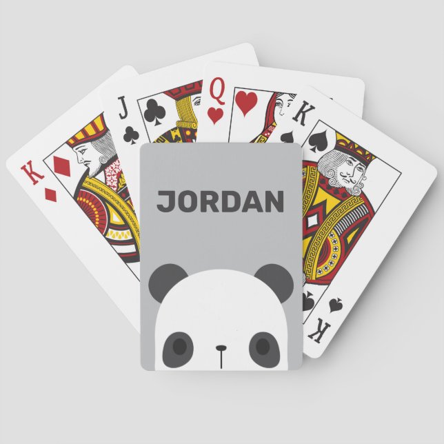 Baralho Urso Panda Bonito com Nome Personalizado (Verso)
