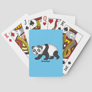Baralho Urso panda bonito e feliz com desenho animado