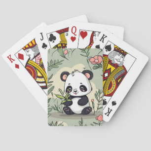 Baralho Urso panda caprichoso em floral
