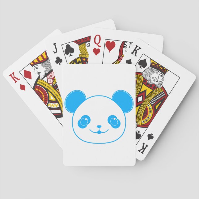 Baralho Urso Panda de Kawaii Azul (Verso)