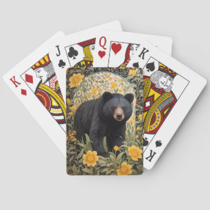 Baralho Urso Preto E Flores Amarelas