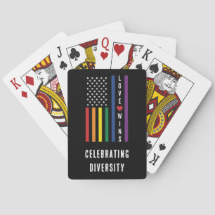 Baralho USA American Flag Love ganha Orgulho gay LGBTQ