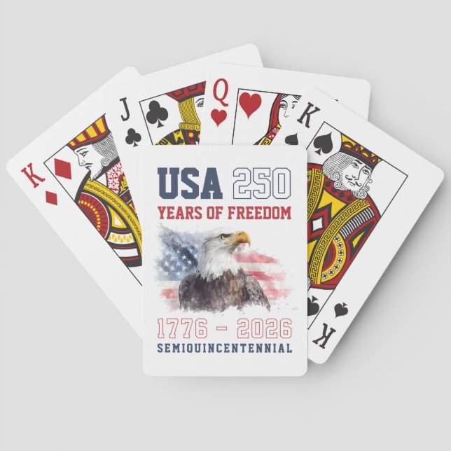 Baralho USA Red White and Blue America's 250th Anniversary (Verso)