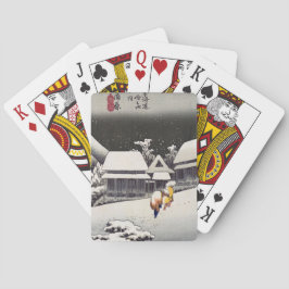 Baralho Utagawa Hiroshige - Neve à noite em Kanbara