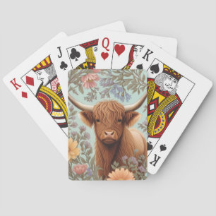 Baralho Vaca das Terras Altas Pastel Floral Inspirada em W