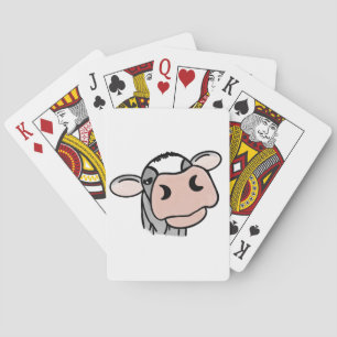Baralho vaca de desenho animado preto branco rosa beijo ci