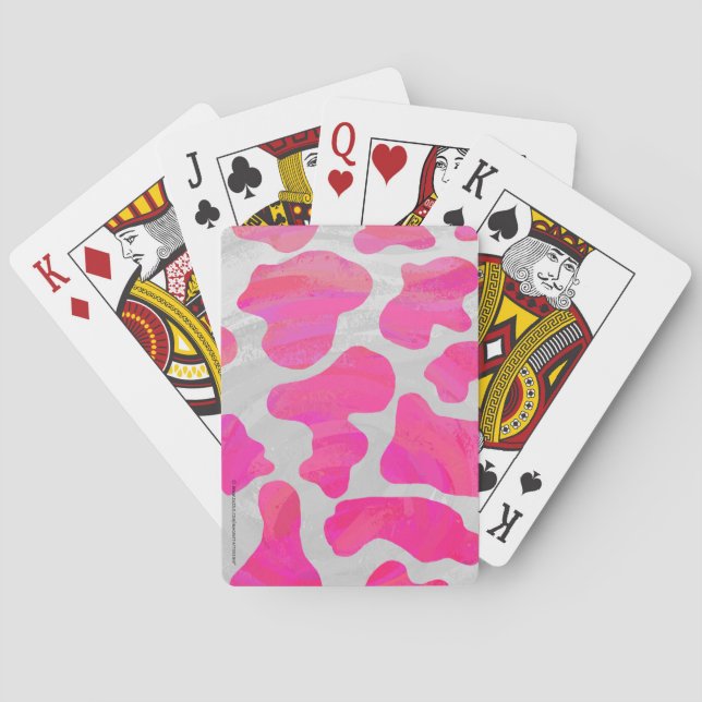 Baralho Vaca Estampa Rosa Quente e Branco (Verso)