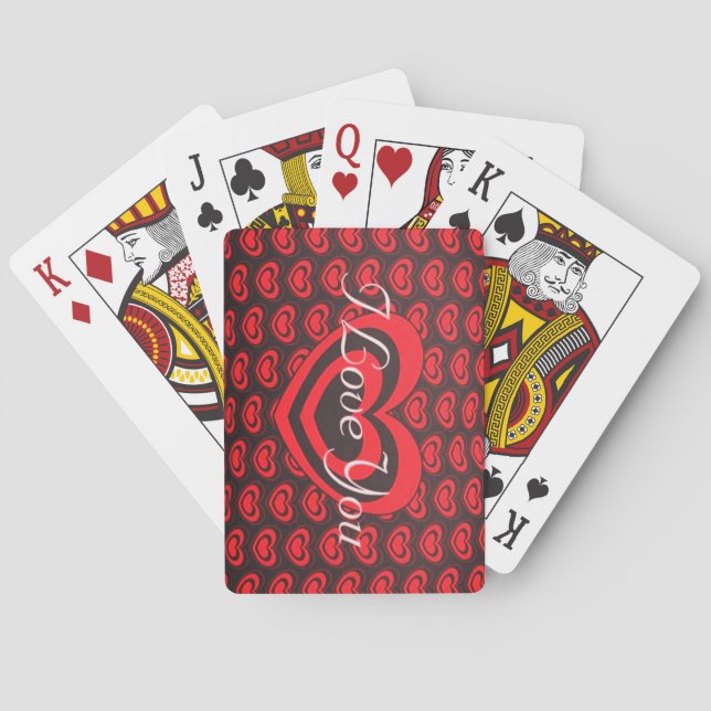 Baralho Valentine's Day Red + Black Classic Playing Cards (Verso)