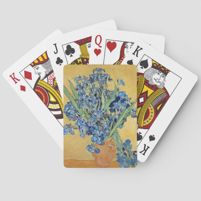 Baralho Van Gogh Irises Vase Flowers Florais Arte Estática (Verso)