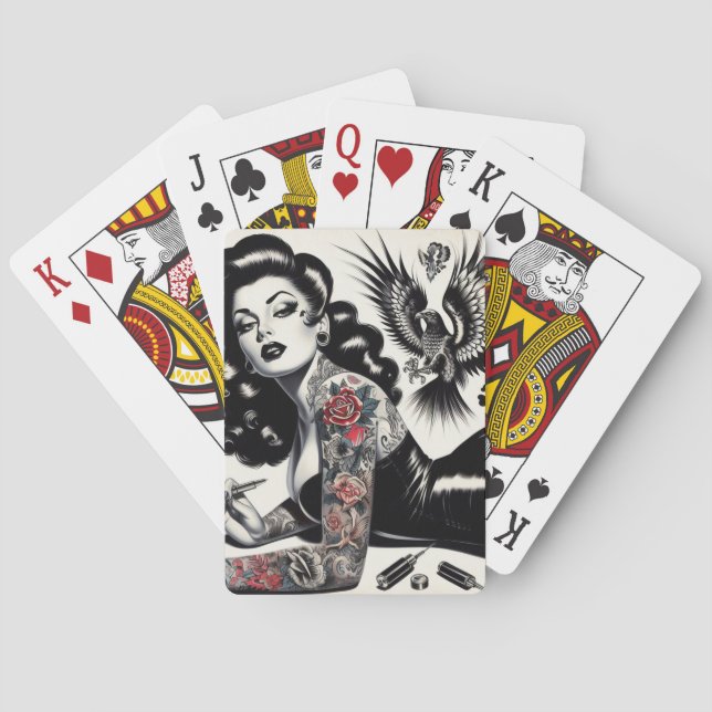 Baralho Velha Garota Tatuada na Escola (Verso)